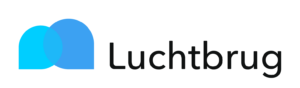 Het Luchtbrug primaire logo met zwarte tekst.